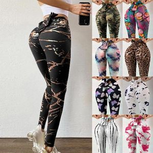 Women's Leggings Butterfly Leopard Printed Yoga Pants Sexy Bowknot Bow Bandage Tie Dye Floral Trousers Women Exercise Fitness Legging