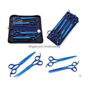 Dog Grooming Supplies Christmasbag 7Inch Blue 4 Pet Beauty Scissors Straight Trim Shear Package Custommade Wholesale Jllfqg Drop Del Dhhl9