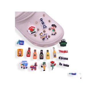 Shoe Parts Accessories Wholesale 100Pcs/Lot Custom Mexican Style Pvc Charms Shoecharms Buckle Soft Rubber Jibbitz For Croc Shoes G Dhyez