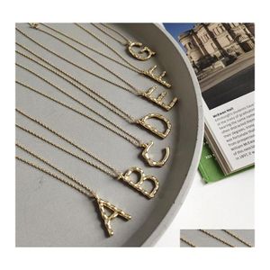 Pendanthalsband REAL 925 Sterling Sier Necklace For Women Korean Irregar English Letter AZ Fine Jewelry Gift YMN139 Drop Delivery P OT6A1