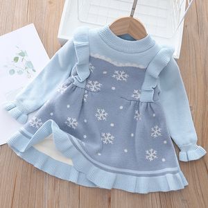 Girls Fashion Sweater Dress 2023 Spring Girl Baby Toddler Cute Knit Sweater Princess Dress Kids Autumn School Clothes