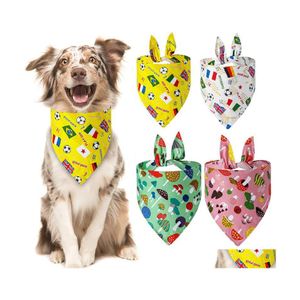 Hundebekleidung Bandanas Haustier Schal Bandana Baumwollwaschable Biege Pilz Fußball gedruckte Kragen mittel Medium große Tropfen Lieferung Home Dhiyh