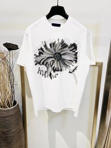 T-shirt da uomo Designer Primavera e l'estate 2023 nuova maglietta da uomo di alta qualità squisito design con stampa floreale taglia USA edizione sciolta magliette di design di lusso J96C