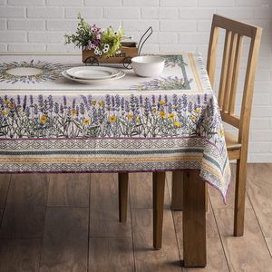 Table Cloth Summer Lavender Linen Rectangular Tablecloth For Kitchen Decor Anti-stain Coffee Wedding Decoration