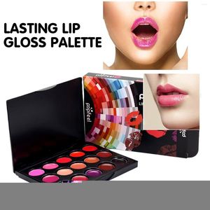 Lip Gloss 15 Cores/Conjunto Mulheres hidratantes Lips à prova d'água Lips Cosme Paleta líquida nutre longa