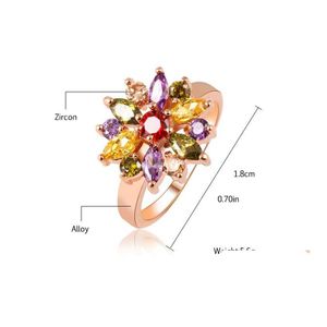Solitaire Ring Wedding Rings Engagement 18K Zirconia Statement Party Brand Crystal Jewelry Anel Gemstone Drop Delivery Dhuoy