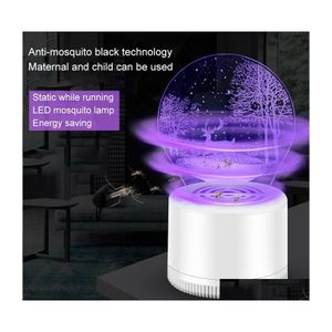 Inne domowe ogród 3D Killer Lampa USB Electric Anti Trap LED Acryl Pest Radioterless Light Downot Dhtl0