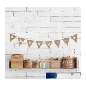 Banner Flags Personalize Number 09 Party Diy Jute Banners Candy Bar Wedding Birthday Burlap Bunting Baby Shower Decoration Supplies Otuf5