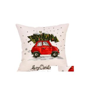 Kissenbezug 10 Stile Weihnachten mit Baumwollmaterial Autos Muster Cartoon-Elemente Fabrikpreis Dhqsx