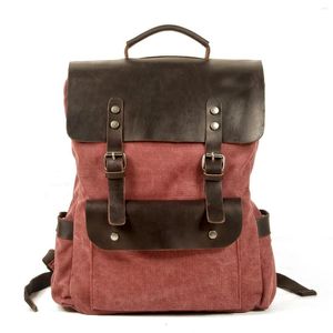 Rucksack VZVA Damen Taschen Laptoptasche Mochila Mädchen Schule Büchertasche Rucksack Canvas Leder Wandern