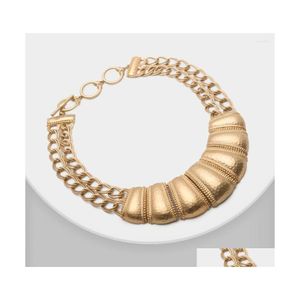 Anhänger Halsketten Amorita Boutique Metall Choker Halskette Vintage Gold Farbe Chunky Kette für Lady Show Party Zubehör Drop Delive Dhnut