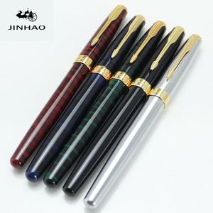 Baoer 388 Guldklipp 5 Färger Business Metal Fountain Pen NiB Medium Trim Arrow School Supplies Ballpoint Pennor