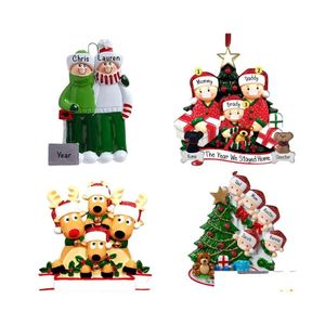 Decorações de Natal Nome Diy Nome Ornamento Presentes de Bênção desejos A Família Friends PVC Decoração Pingente Droga Droga Home Garden Fes Dheve
