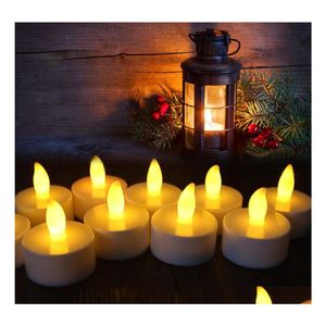 Ljus LED Flameless Tealight Flicker Tea Light Battery Operated For Wedding Birthday Party Chile Decor Drop Delivery Home Garde DHT5N