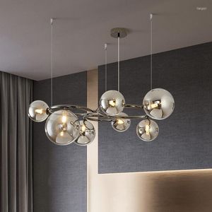 Chandeliers Nordic LED Chandelier Modern Black Simple Creative Living Room Dining Kitchen Molecular Light G9 Bulb Indoor Lighting