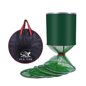 Acessórios de pesca rede com bolsa de peixe viva cesta de proteção de secagem rápida colada redes de fyke armps carpa 1,5m/3m