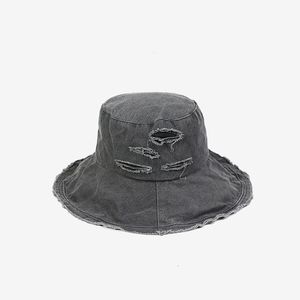 Wide Brim Hats Denim Fisherman's Hat Bucket Unisex Fashion Ripped Bob Caps Hip Hop Men Women Panama Warm Windproof Outdoor