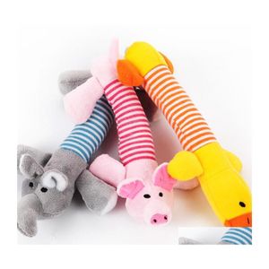 Dog Toys tuggar söt husdjurskatt plysch sund ljud rolig fleece hållbarhet tugga leksak passar för alla husdjur elefant gris droppe leverans hem g dhtxy