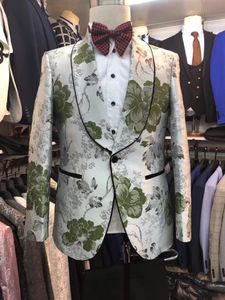 Men's Suits Real Picture Men Suit 3Pieces Terno Groom Tuxedos Groomsmen Man Wedding Slim Fit Blazer ( Jacket Pants Vest & Blazers