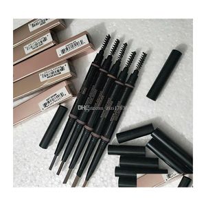 Eyebrow Enhancers Makeup Double Pencil Brow Crayon Ebony Soft Brown Dark Medium Chocolate Drop Delivery Health Beauty Eyes Dhj0J