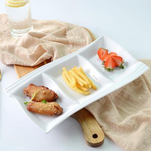 Plates Simplicity Ceramic Plate Creativity Division Desktop Fruit Tray Afternoon Tea Snack Organizer Rectangle Condiment Dishes