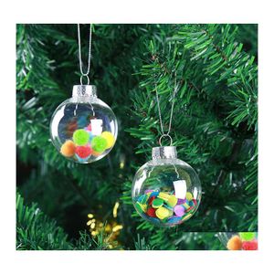 Decorazioni natalizie Palla di plastica trasparente Palline trasparenti Ornamento per albero Palle per matrimoni per feste Drop Delivery Giardino domestico Festive Supp Dhaum