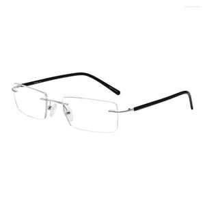 Solglasögon ramar fonhcoo Rimless Glasses Frame Men Optical Computer Gaming Blue Light Blocking for Office Använd Anti Eye Trötthet