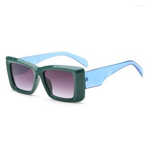 Solglasögon Fashion Rectangle Women Shades UV400 Retro Square Jelly Color Leopard Green Blue Men Sun Glasses Luxury Designer