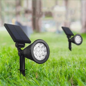 잔디밭 램프 태양열 램프 12W 야외 정원 안뜰 스포트라이트 조경 장식 조명 화려한 RGB 그라운드 플러그 라이트 랜드 램프 램프