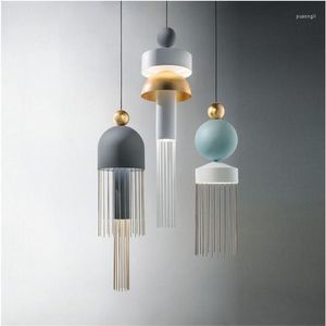 Pendant Lamps Postmodern Fringed Wrought Iron Chandelier Nordic Living Room Bedroom Bedside Dining