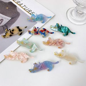 New Cute Cartoon Cat Hairpin Ribbon Acetate Fiber Hair Clips Bangs Duckbill Clip for Womans Girls Fashion Barrettes Hair Accessories 1373