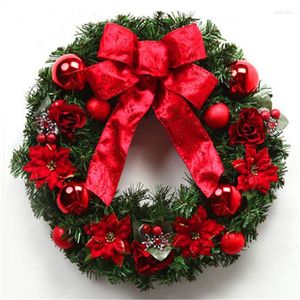 Decorative Flowers Christmas Wreath 50cm For Decoracion De Navidad Discount Outdoor Decorations Enfeite Luxury Door Hangin