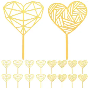 Festive Supplies Cupcake Heart Wedding Toppers Decoration Picks Day S Valentine Shaped Decorations Party Cakes Engagement Shower Bridal