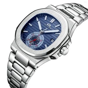 Orologi da polso Orologi automatici da uomo Acciaio inossidabile Blu Grigio Coffe Nero Quadrante bianco Vestito Orologio da polso di lusso Reloj Hombre