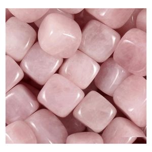 Stone Irregar Natural Crystal Shape Crafts Fashion Chakra Square Cubic Aventurine Amethyst Rose Quartz Stones Charm för smycken Maki Dhnrt