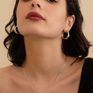 Hoop Earrings Timeless Wonder Brass Geo For Women Designer Jewelry Punk Runway Goth Rare Kpop Gift Neat Classy Prom Ins 4422