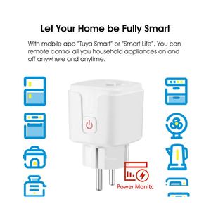 Outros suprimentos de festa festiva wifi smart plug 16a soquete europeu Tuya Life App com assistente de voz Assistente de controle de energia Monitoramento de energia OTILS