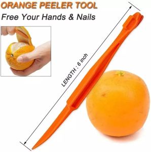 Fruktgrönsaksverktyg Easy Open Orange Peeler Tools Plastic Lemon Citrus Peel Cutter Vegetabiliska skivor Fruktkök Gadgets Tool FY4072