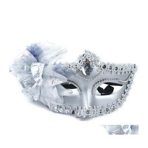 Festmasker sexig diamantguld lysande pl￤terad fj￤derblommor br￶llop rekvisita maskerad mardi gras mask sex lady fiestas droppleverans otw5g