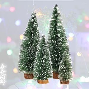 Christmas Decorations String Light White Cedar Snow Pine Tree Mini Needles Flocking Desktop Decor Ornaments Supplies Gifts