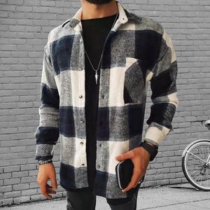 Herren Freizeithemden Jodimitty Männer Mode Herbst Plaid Flanell Mann Langarm Soft Comfort Slim Fit Styles Jacke Strickjacke ShirtMen's