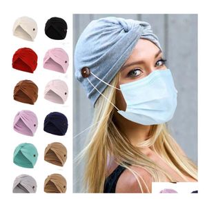 Beanie/Skull Caps Bridle Button Twister Headscarf Cap Womens Hat Headwear Lady Beanies Turban Hats Accessories Drop Delivery Fashion Dhwg1