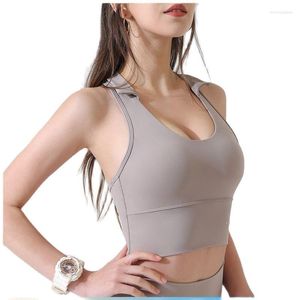 Yoga Outfit Gym Bras Canotta Fitness Running Reggiseno sportivo Donna Racerback Halter Push Up Pad Tshirt Antiurto Supporto alto Bralette