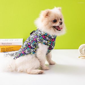 Abbigliamento per cani Vestiti per cuccioli Moda autunno e inverno Gilet imbottito per animali domestici Bassotto Chihuahua Cappotto con fibbia di traino