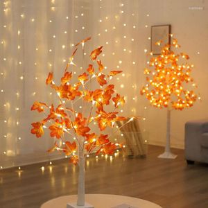 Night Lights 24LED Table-Lamp Maple/Ginkgo/ Christmas Fire Tree Light For Home Holiday Bedroom Indoor Kids Bar Decor Fairy