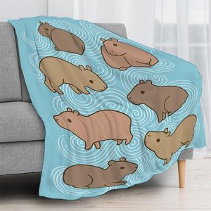 Filtar Capybara Plush Filt för vardagsrum Dekorativt byte av sovrumsdekoration sängöverdrag på sängen boho heminredning