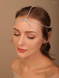 Başlıklar Rhinestone Zinciri Düğün Saç Aksesuarları Moda Gelin Kavur Gelinleri Headband Party Prom Balo Taç Kadınlar El Yapımı Tiara