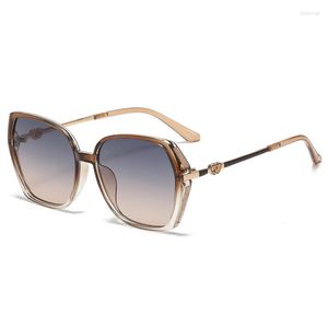 Sonnenbrille Polygonal Herz Dekorativ Für Frauen Sport Fahren Großen Rahmen Gradienten Gläser Mode Vintage Design Damen Brillen