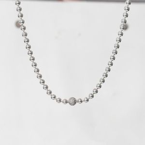 Kedjor Autumn Beads Pave Necklace Fit Charm Pendant DIY 925 Sterling Silver Jewelry Chain Halsband för kvinnliga smyckenchains