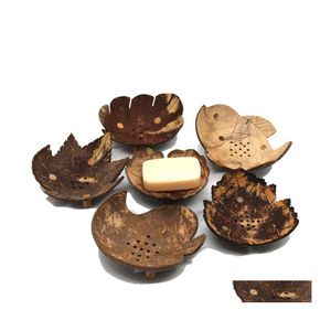 Soap Dishes Creative Retro Wooden Bathroom Soaps Coconut Shape Dishess Holder Diy Crafts Drop Delivery Home Garden Bath Accessories Otpfb